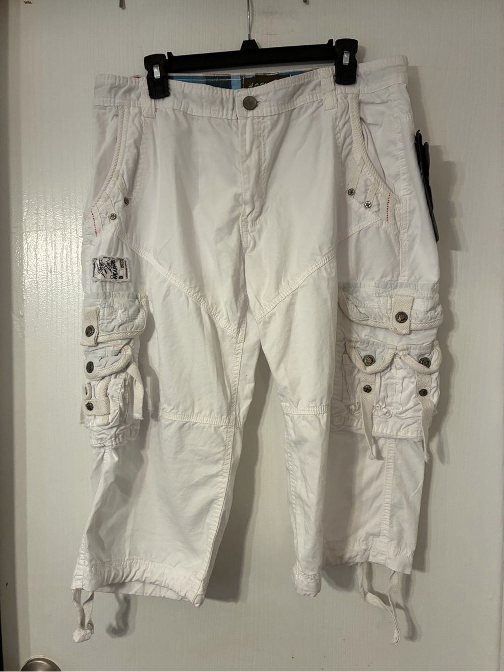 White Men's Military Cargo Capris - Calf Length Size 36 Unbranded NWT